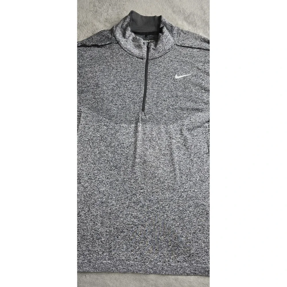 Nike Golf Dri Fit Shirt Mens XL Grey Modern Fit Long Sleeve Performance Stretch
